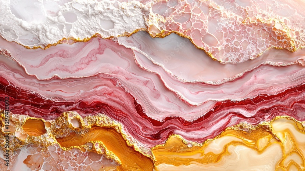 Poster breathtaking abstract aerial landscape showcasing a vibrant and captivating array of mineral pattern