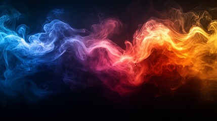 Fototapeta premium Abstract Blue and Orange Smoke Swirls Design