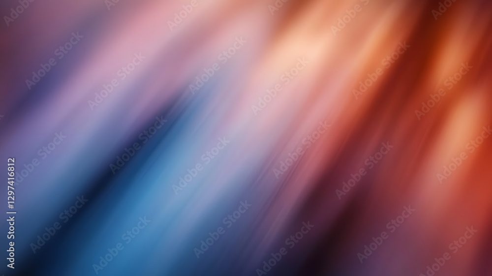 Poster Diagonal streaks of blended colors create a blurred abstract pattern