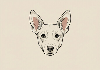 Obraz premium Elegant Line Art Portrait of a White Dog