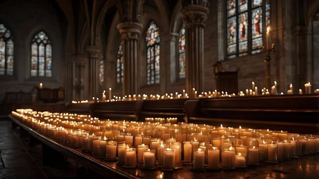 Candles in church, temple or synagogue generative AI
