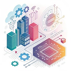 Fototapeta premium Advancing AI and IoT Integration: Revolutionizing Smart Technologies for Future Innovation