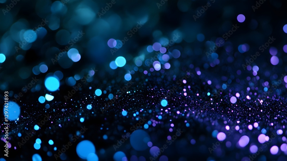 Poster abstract background featuring illuminated glowing spheres in different sizes