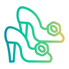 high heeled Line Gradient Icon