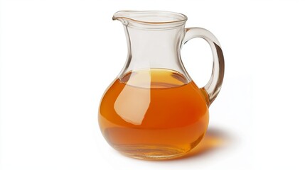 Fresh Orange Juice in a Glass Jug, Isolated on White

