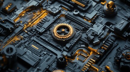 Fototapeta premium Minimalistic Machinery Manufacturing Concept Visual