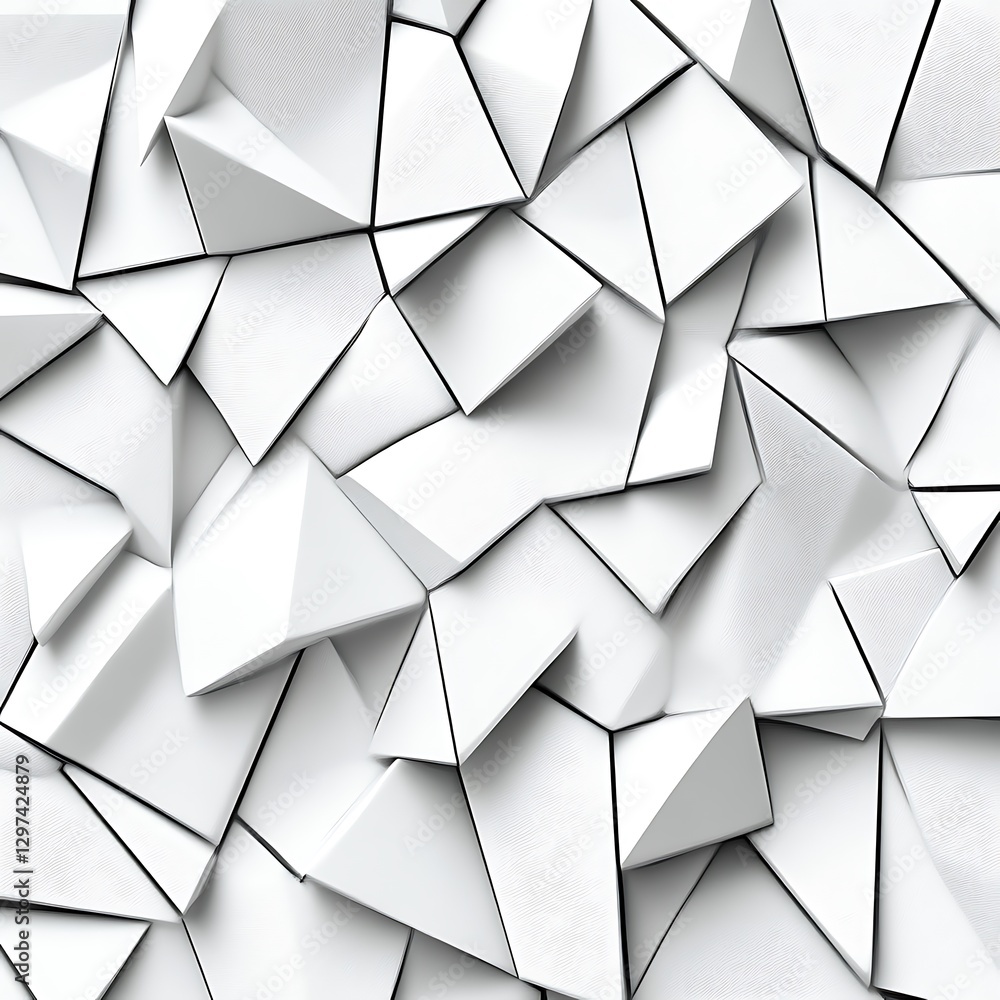 Poster abstract shattered white triangular pattern