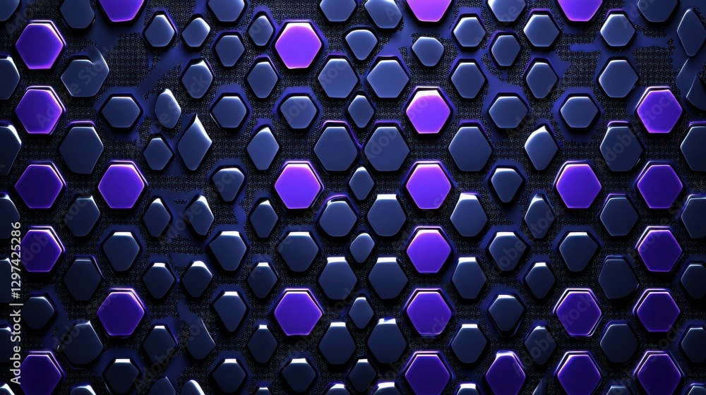 Poster highly detailed carbon fiber hexagonal background with metallic gradient effect futuristic and techn