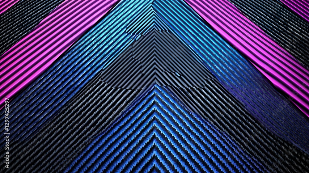 Poster highly detailed carbon fiber background with vibrant geometric patterns and neon gradients dynamic a