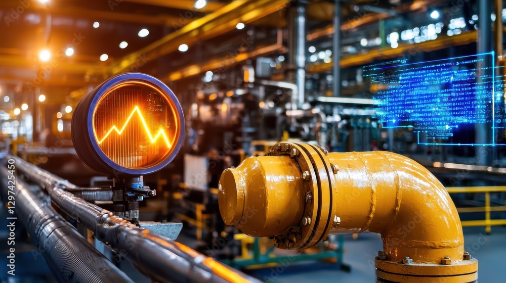 Poster industrial thermal maintenance machinery equipment and diagnostic tools in a factory setting advance