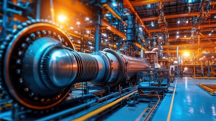 Obraz premium Industrial thermal maintenance machinery and equipment processes happening in a modern factory workshop environment Steel metal and engineering components systems and technologies used for power
