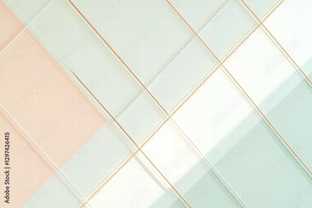 Aufkleber geometric pattern of colorful glass showcasing soft hues and elegant lines in modern interior design
