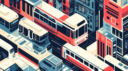 Minimalistic Visual of Public Transportation Patterns