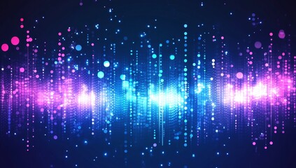 Abstract vibrant digital audio wave graphic design