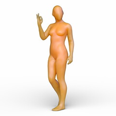 ポーズをとる女性　3DCGレンダリング