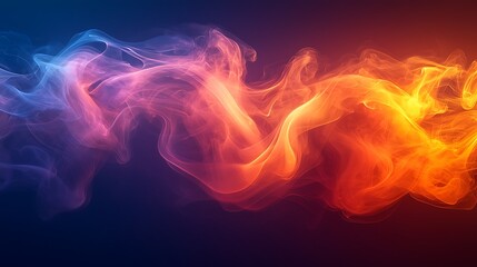 Obraz premium Abstract swirling blue orange smoke design art