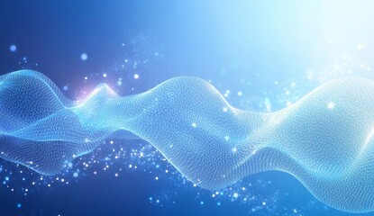 Abstract blue wavy network graphic design background