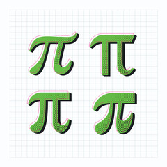 set of pi symbol illustration