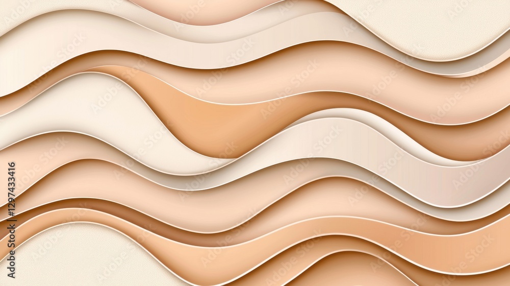 Poster elegant beige and cream abstract wavy textured background with sophisticated minimalist geometric pa