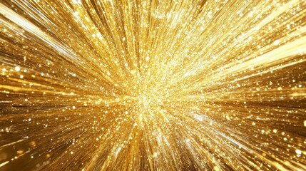 Golden light bursts from the center, creating a radiant and dazzling spectacle.