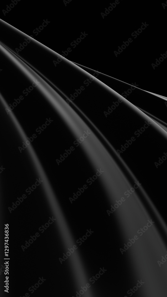 Aufkleber 3d abstract black vertical background. 3d rendering illustration not ai