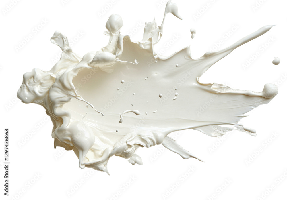 Aufkleber dynamic white paint splash on transparent background, showcasing liquid motion and abstract design f