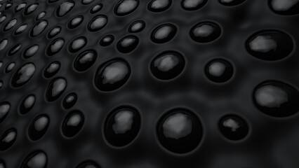 The trypophobia effect. A 3D abstract black background with holes in it. 3d rendering illustration not AI