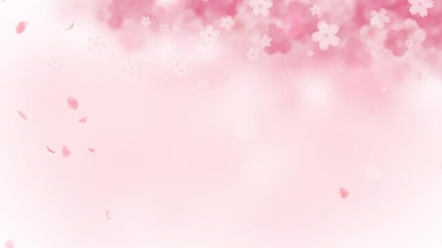 Cherry blossom art. Falling petals. Pink spring background. Japanese sakura landscape. （140）