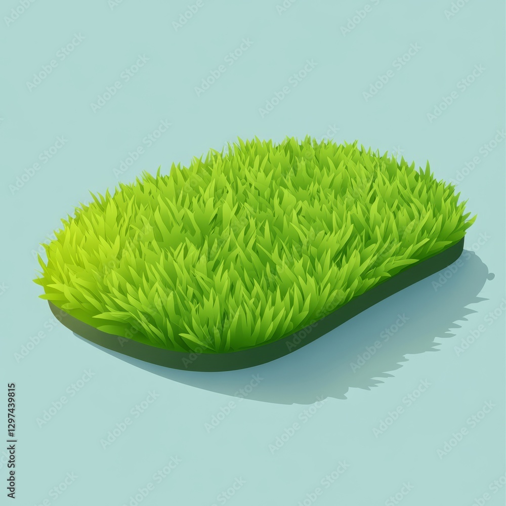 Poster rounded trapezoidal lawn segment designed for garden cart use