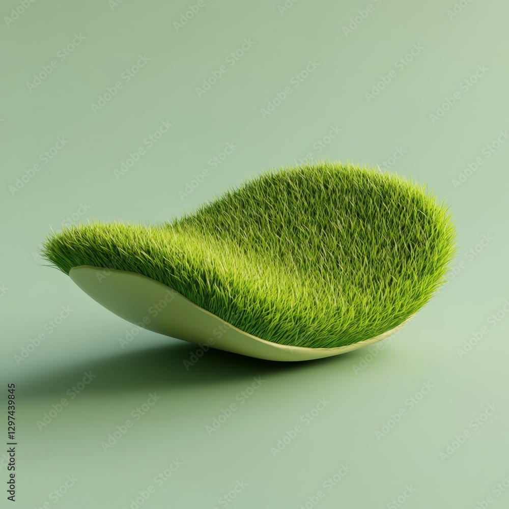 Poster modern rounded design for lawn segment in a cart setup