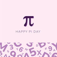happy pi day illustration. celebrating national pi day
