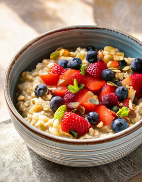 Avena caliente con frutas