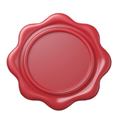 3D red wax seal with a blank center, 3D Illustration