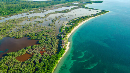 Aerial View of Rincon del Mar: A Tropical Paradise on the Colombian Caribbean Coast © Jhampier Giron