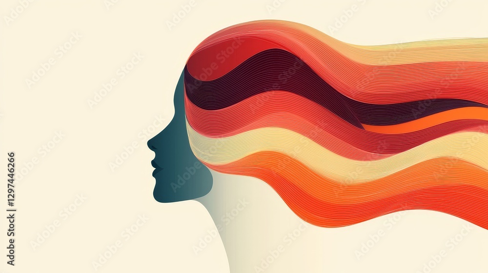 Poster creative expression of identity abstract art digital illustration colorful environment side view art