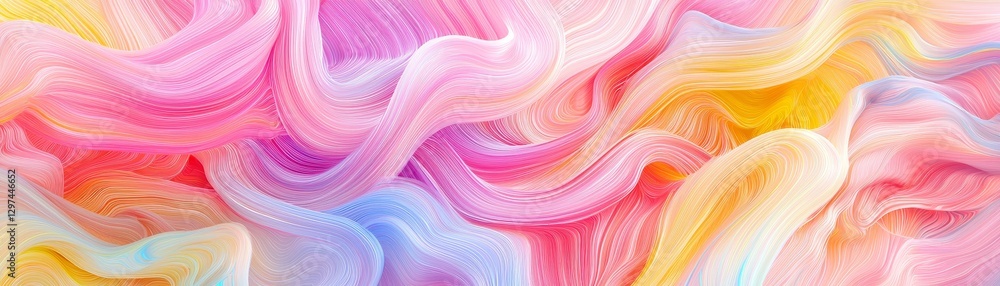 Poster flowing pastels abstract art creation studio digital artwork colorful environment close-up view aest