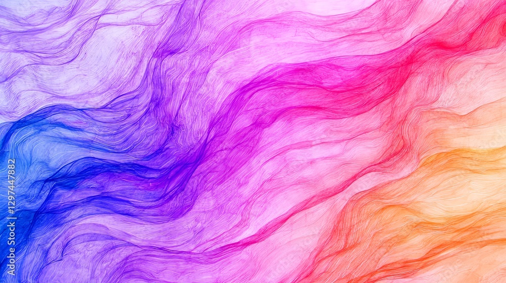 Aufkleber dynamic flowing abstract art vibrant color spectrum digital artwork creative environment modern view