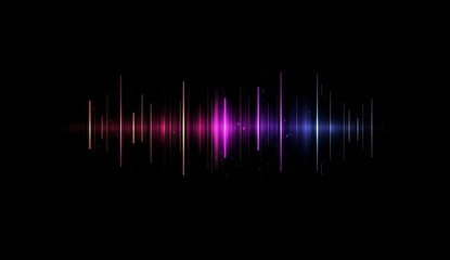 Abstract colorful sound wave effect on black background