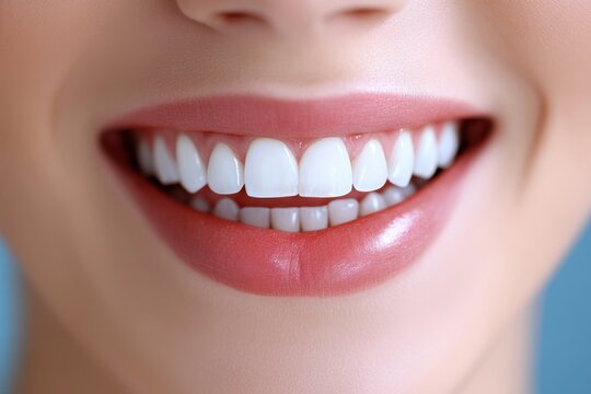 Beautiful smile showing perfect teeth and healthy gums close up