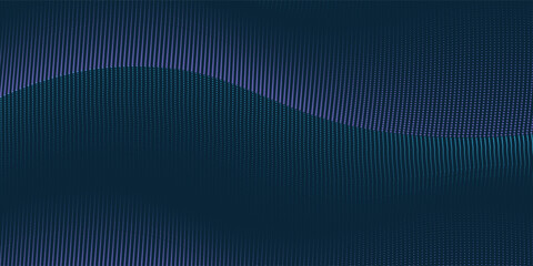 Wave vector element with abstract colorful dots lines on dark background. Illustration.