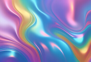 Obraz premium Iridescent neon background, Holographic rainbow foil iridescent texture abstract hologram background, Abstract soft pastel colors 