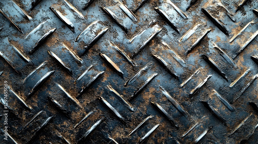 Aufkleber abstract gritty metal texture background - dark gray tones with scratched patterns and scuff marks f