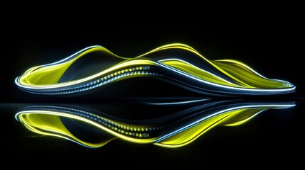 Fototapeta premium Abstract Neon Flow: A captivating visual symphony of flowing, neon-lit forms, blending vibrant colors and sleek lines to evoke a sense of dynamic energy and futuristic aesthetics.