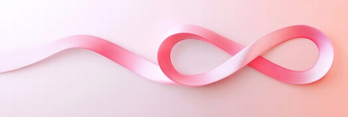 Pink ribbon symbolizing hope and awareness for cancer research and support initiatives in a minimalistic design. Generative AI