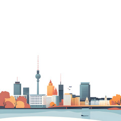 Obraz premium Famous City Skyline- Berlin