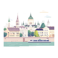 Obraz premium Famous City Skyline - Budapest