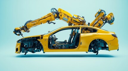 Obraz premium Automated Car Assembly Process 