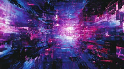 Digital Nexus: A vibrant digital artwork showcasing an abstract depiction of interconnectedness, with glowing lines and patterns forming a futuristic network of data and information.