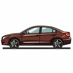 Obraz premium compact sedan with sleek curves and rich brown color