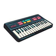 Fototapeta premium digital keyboard with colorful buttons and sleek design, perfect for music lovers